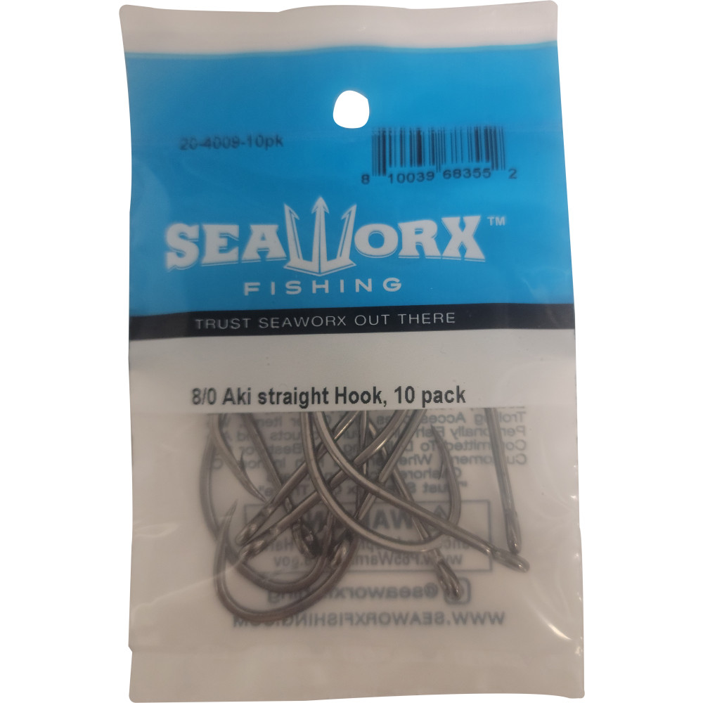 8/0 Aki Straight Hook, 10pk
