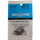 1/0 Live bait straight eye hook, 10pk
