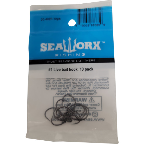 #1 Live bait hook, 10pk
