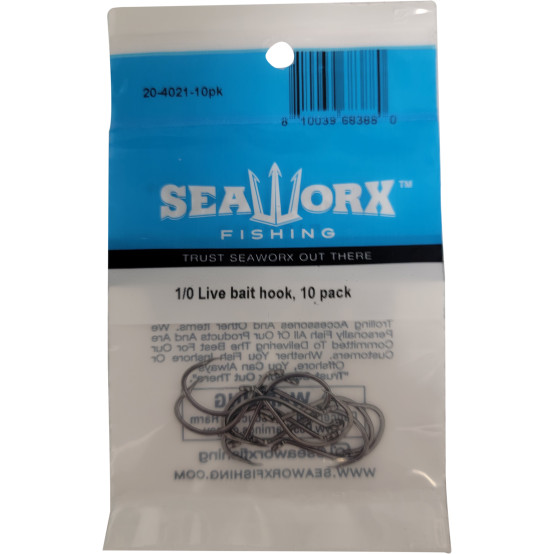 1/0 Live bait hook, 10pk