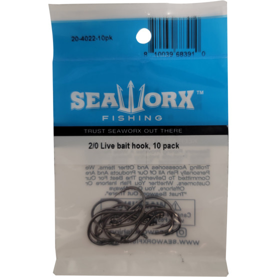 2/0 Live bait hook, 10pk