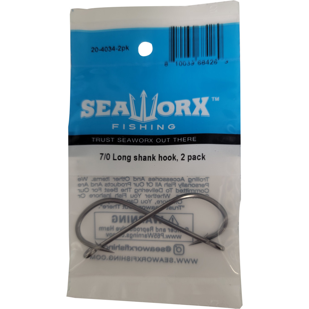 7/0 Long shank hook, 2pk