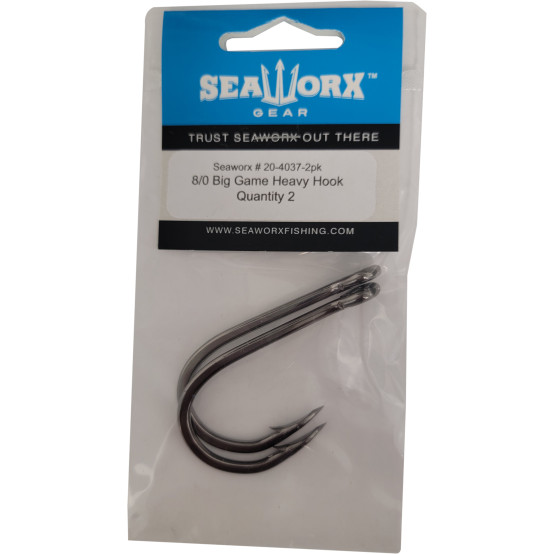 8/0 Big Game Heavy Hook, 2pk